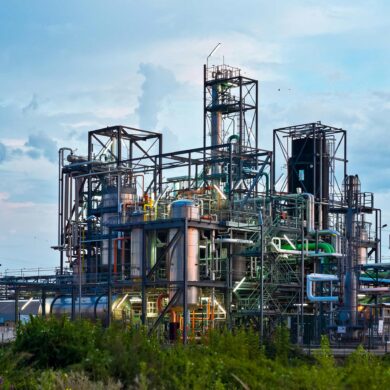 Photographie d'une usine de transformation du colza français